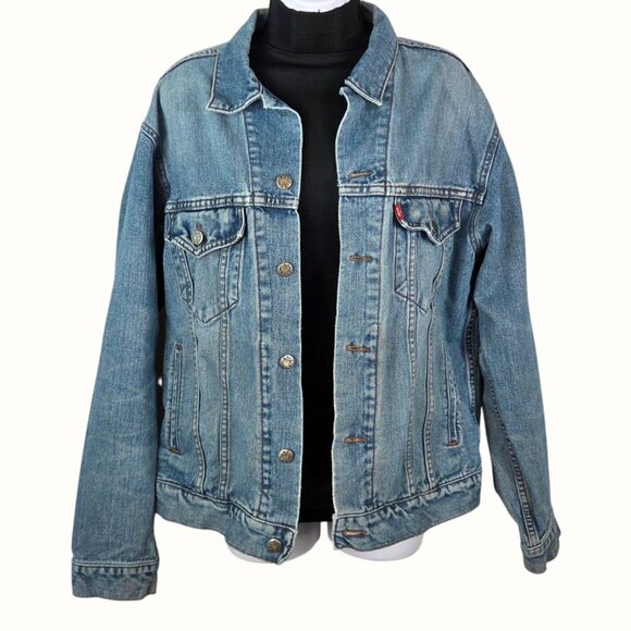 Vintage 1980's Era Levis Medium 70507 Type 3 Standard Trucker Denim Jacket Blue - Picture 5 of 7